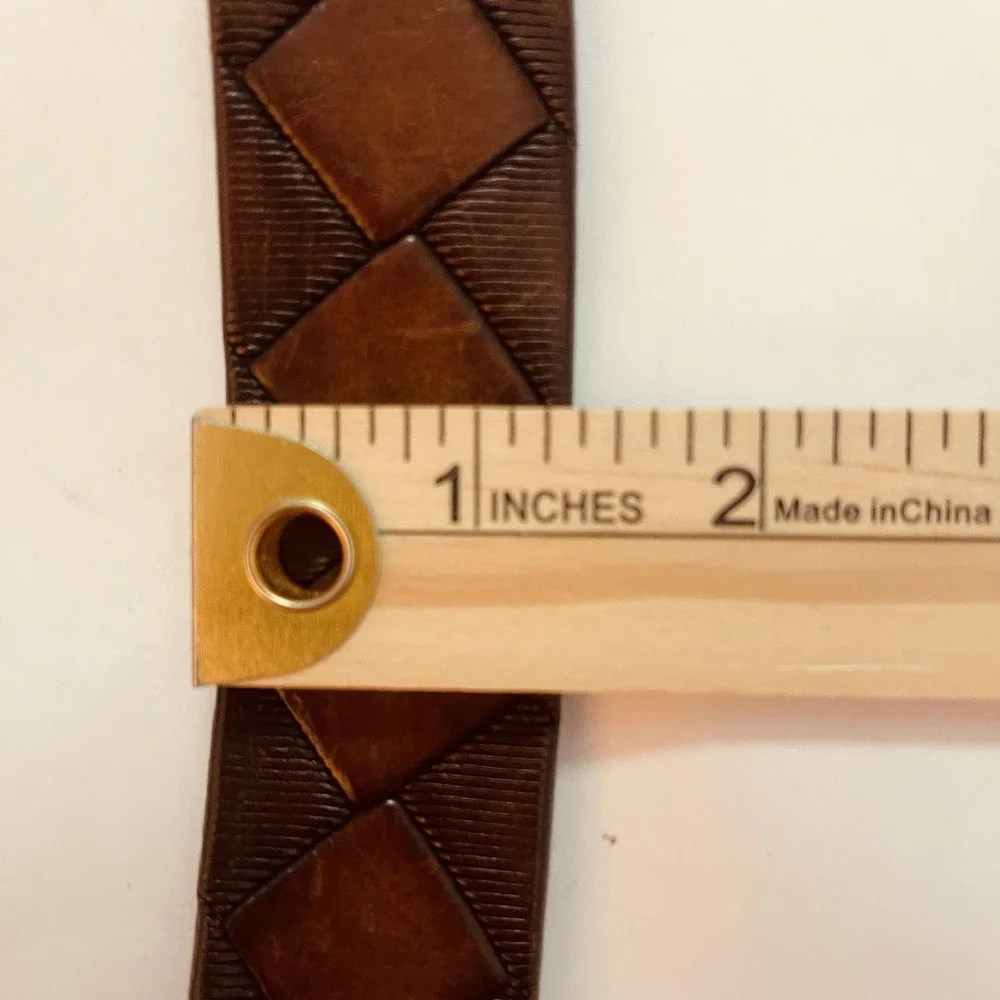 READ Johnston & Murphy Dress Belt Mens 42 Brown Steerhide Argyle Made In‎ Italy